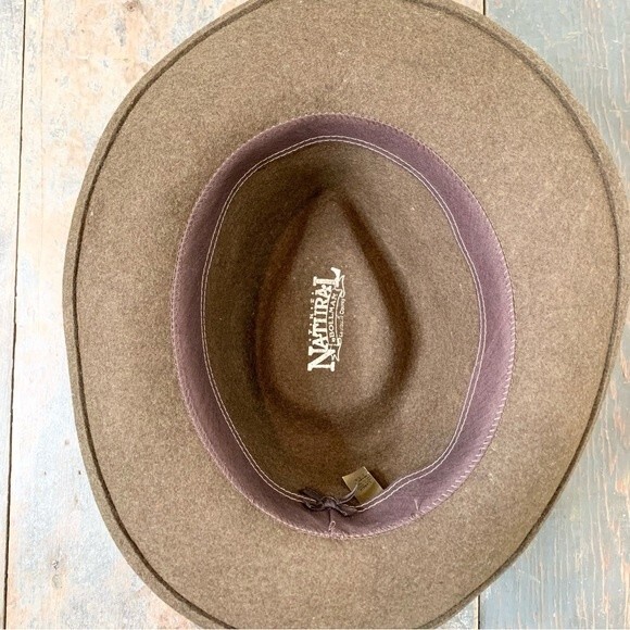 VTG The Natural by Bollman Wool Hat Bohemian Ribbon Detail Large - Picture 6 of 8